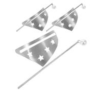 3 Pezzi Bastoncino per Chioma Geometrico a Stella in Lega Argento | Finitura Liscia e Lucida, Accenti Brillanti a Stella, per Chioma Lunghi e Spessi