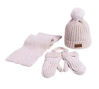 3 pezzi, berretto invernale caldo + sciarpa + guanto per mantenere il set caldo Home Vision (beige, taglia unica)