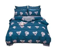 3 pezzi Biancheria da Letto Set Copripiumini e Federe Animale Panda Koala Coniglio Ananas Giallo Bianca Blu Nero Copripiumino Singolo/Matrimoniale Bambini Ragazzo Ragazza (blu,200 x 230 cm)