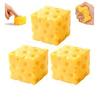 3 pezzi Big Cheese Squishy Square, Giocattolo da Schiacciare a Forma di Formaggio,Formaggio Gigante Morbido,Giocattolo Antistress Rilassante per Bambini,Adulti,Ufficio,Casa e Viaggiaa