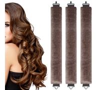 3 pezzi bigodini senza calore fascia bigodini senza calore aste di soffiaggio senza calore bigodino senza calore apparecchi per lo styling dei capelli fai da te (marrone)