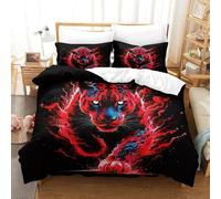 3 Pezzi Black Panther Set Di Biancheria Da Letto Con Stampa 3D in Microfibra Copripiumino Con Cerniera Per Tutte Le Stagioni Per Ragazzi E Ragazze Super King（260x220cm）