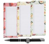 3 Pezzi Block Notes Magnetico Frigorifero con 1 Magnetico Portapenne, Modello di Frutta, 150 Fogli a Strappo, Blocchi Magnetici per Lista Della Spesa con 1 Penne, per Registrare le Cose da Fare