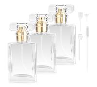 3 Pezzi Boccetta Profumo Ricaricabile, 30ml Vetro Vaporizzatore Profumo, Atomizzatore Profumo Trasparente, Boccette Profumi Vuoti con Imbuto Contagocce Dispenser di Profumo per Donna Uomo