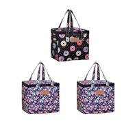 3 pezzi borsa frigo, borsa per il pranzo, 9,3 l, con funzione di supporto caldo/freddo per il pranzo, borsa da picnic, borsa termica isolata per spiaggia, lavoro, viaggio, 27 x 24 x 17 cm (larghezza)