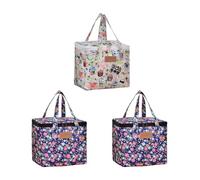 3 pezzi borsa frigo, borsa per il pranzo, 9,3 l, funzione di supporto caldo/freddo per il pranzo, borsa da picnic, borsa termica isolata per spiaggia, lavoro, viaggio, 27 x 24 x 17 cm (C)