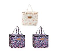 3 pezzi borsa frigo, borsa per il pranzo, 9,3 l, funzione di supporto caldo/freddo per il pranzo, borsa da picnic, borsa termica isolata per spiaggia, lavoro, viaggio, 27 x 24 x 17 cm (E)