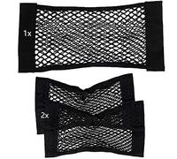 3 pezzi borsa portabagagli organizer per auto, rete elastica in nylon per bagagli con nastro a gancio sottile, set di trasporto per sedile posteriore bagagliaio rete vasca, 2x(40x25cm) + 1x(60x25cm)