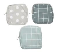 3 Pezzi Borsa Portatile Cerniera per Assorbenti, Cotone Poliestere | Compatta e Riservata, per Scuola e Lavoro, Si Infila in Borse Piccole o Tasche del Cappotto