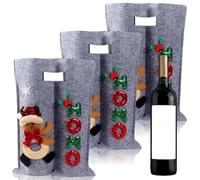 3 Pezzi Borse per Bottiglie Di Vino Di Natale,Sacchetti Regalo per Vino,Regali Eleganti per Il Vino,Vino Maglione Lavorato,Natale Regalo Avvolgimento,Per Natale Regalo Confezioni Vino Bottiglie (C)