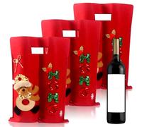 3 Pezzi Borse per Bottiglie Di Vino Di Natale,Sacchetti Regalo per Vino,Regali Eleganti per Il Vino,Vino Maglione Lavorato,Natale Regalo Avvolgimento,Per Natale Regalo Confezioni Vino Bottiglie (B)
