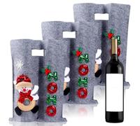 3 Pezzi Borse per Bottiglie Di Vino Di Natale,Sacchetti Regalo per Vino,Regali Eleganti per Il Vino,Vino Maglione Lavorato,Natale Regalo Avvolgimento,Per Natale Regalo Confezioni Vino Bottiglie (D)