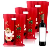 3 Pezzi Borse per Bottiglie Di Vino Di Natale,Sacchetti Regalo per Vino,Regali Eleganti per Il Vino,Vino Maglione Lavorato,Natale Regalo Avvolgimento,Per Natale Regalo Confezioni Vino Bottiglie (A)