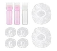 3 pezzi bottiglia di pettine tintura per capelli, con 2 cuffie da doccia e 2 paia di paraorecchie impermeabili, applicatore per pettine a radici, strumenti per parrucchiere con scala (120 ml)