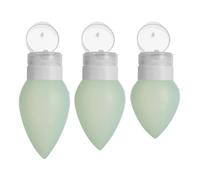 3 Pezzi Bottiglia in Silicone 60ml Ricaricabile da Viaggio Verde | Riempimento a Bocca Larga, Ordine per Cosmetici , Tre Formati 38ml 89ml 60ml