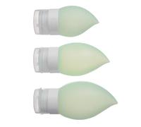 3 Pezzi Bottiglia in Silicone Verde da Viaggio 38ml 60ml 89 Ml | Contenitore Cosmetici, per Crema Viso e Detergente, Palestra e Campeggio, Ricarica Semplice