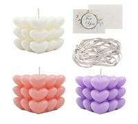 3 Pezzi Bubble Candle Candele Decorative a Forma di Cuore Candele Estetiche Candele Profumate Per Regali Decorazioni per la Tavola per le Feste in Camera da Letto