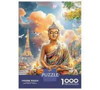 3 Pezzi Buddha in Paris Set Di Biancheria Da Letto Con Stampa 3D in Microfibra Con Chiusura A Strappo Meditating Buddha Decorazione Per La Camera Da Letto Per Bambini,Ragazzi E Ragaz 38x26cm/1000pcs