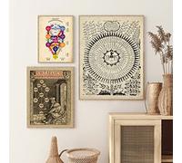 3 Pezzi Cabalistico Albero Della Vita Poster 72 Nomi Di Dio Metafisica Arte Medievale Stampa Tarocchi Attribuzioni Kabbalah Parete Della Tela Di Canapa Pittura 60Cmx80Cm Senza Telaio