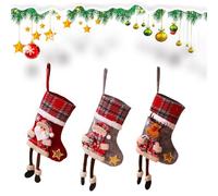 3 Pezzi Calze Natalizie da Appendere Set Calze Natalizie da Appendere Camino Personalizzata Calze Befana Vuote per appendere i decorazioni di Natale (camino, parete, caramelle, albero di Natale)