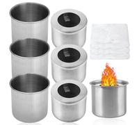3 pezzi camera di combustione a etanolo, pentola, bruciatore a etanolo, per camera di combustione, camera di combustione in acciaio inox, scatola di etanolo, camino da tavolo, etanolo, tazza interna