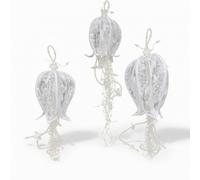 3 Pezzi Campana di Pizzo con Perle Shabby Chic per Matrimonio, Wedding Planner