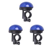 3 Pezzi Campanello Elettrico per Bicicletta a Fungo Blu in Plastica 1,5v | Suono D’allarme con Meccanismo a Urto Rotante, per Scooter e Bici da Montagna, Batteria Inclusa