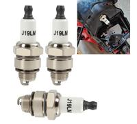 3 Pezzi Candele RJ19LM per Tosaerba a 4 Tempi, Compatibili con Motori 796112, 796112S - per Migliorare l'Efficienza e la Durata del Motore
