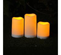 3 pezzi Candele solari impermeabili per esterni, alimentate a energia solare, candele senza fiamma solari per esterni, lanterne, sensore solo dal crepuscolo all'alba, per Ognissanti, San Valentino, Na