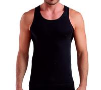 3 Pezzi Canottiera Coveri Uomo Spalla Larga ET1002 in Cotone Bielastico, Nero, 3/S