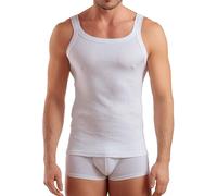 6 Pezzi Canottiera Coveri Uomo Spalla Stretta ET1105 in Cotone Costina, Bianco, 6/XL