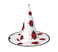 3 pezzi cappello di Halloween - Strega sette stelle stampa coccinella costume festa, donne uomini, cappello corno a punta, luce per Pasqua festiva