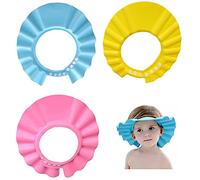 3 Pezzi Cappello Doccia Bambini, Doccia Cap per Bambino, cuffie per la doccia regolabili per impedire all'acqua di fluire verso gli occhi e il viso