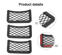 3 Pezzi Car Seat Side/Back Storage Net Bag Porta Telefono Tasca Organizer Nuovo