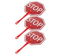 3 Pezzi Cartello a Mano per Classe, Segnale di Stop Rosso | Plastico Leggero con Manico Ergonomico, per Insegnanti e Studenti, Attività di Apprendimento in Aula