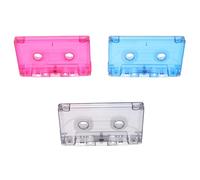3 Pezzi Cassetta Trasparente Colorata in Plastica, Nastro Vergine | Compatibile con Ripetitori e Lettori Portatili, Controllo stato Nastro, Registrazione Personalizzata, per Studio
