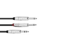 3 pezzi - Cavo Adattatore Audio Omnitronic Jack Stereo a 2 Jack Mono 3m