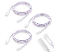 3 pezzi Cavo di prolunga LED 2 m con mini connettore, cavo di collegamento per luci da armadio, plafoniere a superficie e luci da cucina, 12-24 V, Plug-and-Play, durevole, bianco