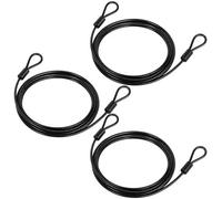 3 Pezzi Cavo di Sicurezza in Acciaio Cavo in Acciaio con Occhielli 2 m x 4 mm Cavo Antifurto per Biciclette con Rivestimento in Plastica per Rimorchi per Biciclette Mobili da Giardino