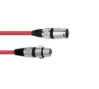 3 pezzi - Cavo XLR 3 Poli 3 m Rosso Omnitronic - Ideale per Audio Professionale