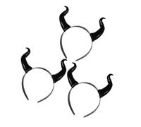 3 Pezzi Cerchietto Corna per Cosplay, Festa a Tema, Nero | Frontino Plastico, Comodo da Indossare, Trasformazione Istantanea, Stile Versatile e Autentico