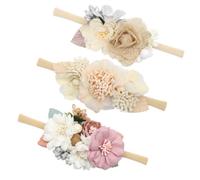 3 Pezzi Cerchietto Floreale per Ragazzo Ragazza in Stoffa, Delicato | Decorazione Chioma Ragazzo Ragazza, Accessorio per Testa Infantile, Uso Quotidiano e Passeggio, Stile Adorabile