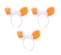 3 Pezzi Cerchietto Peluche con Orecchie di Agnello, Bianco, Cartone | Accessorio Leggero in Stoffa e Peluche, per Teatro, Eventi, Live e Costumi a Tema Animale