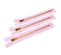 3 Pezzi Cerniere in Ottone Chiuse Con Cursore Semi-automatico, Maya 3#, per Cucire Su Vestiti (22 cm, Rosa Chiaro)