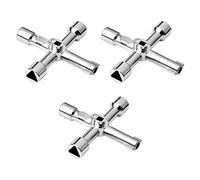 3 Pezzi Chiave Universale multifunzione a 4 Vie, Chiave a croce Quadrato e Triangolare per Contatori Elettrici Acqua Gas Enel Radiatori Armadi di Controllo quadro elettrico scatola utenze e Ascensori