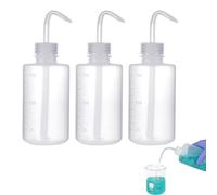 3 Pezzi Chimico Bottiglia Di Lavaggio,250ML Bottiglie Di Plastica Da Spremere,Plastica Bottiglia Di Lavaggio Da Laboratorio,Squeeze Wash Bottle,Spruzzino Trasparente Lavaggio Spremere,Kiuiom