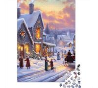 3 Pezzi Christmas Village Set Di Biancheria Da Letto Con Stampa 3D in Microfibra Con Chiusura A Strappo Winter Festive Scene Per Tutte Le Stagioni Per Bambini,Ragazzi E Ragaz 70x50cm/1000pcs