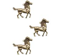 3 Pezzi Ciondolo Cavallo in Ottone Antico per Gioielli Fatti a Mano | Stile Cinese Creativo, per Matrimonio e Ornamento Artigianale, Colore Oro, Uso Prolungato