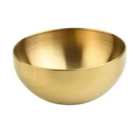 3 pezzi Ciotola in acciaio inossidabile Multiuso for insalata Zuppa di riso a doppia parete isolata termicamente Utensili for la tavola da cucina Per Servire(Gold,20cm)