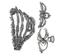 3 pezzi Clip per capelli spettrali - Claw di metallo horror | Women Skeleton Spider Hair Accessorio per ragazze Cosplay Home School Fall Outdoor Halloween Party Stage Performance